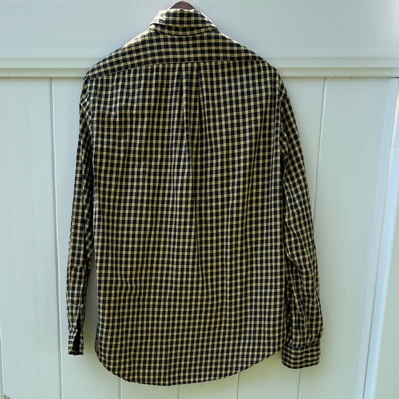 RALPH Lauren Men’s Large Black Yellow Plaid Long Sleeve Button Down Shirt - Picture 7 of 8